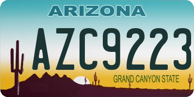 AZ license plate AZC9223