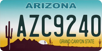 AZ license plate AZC9240