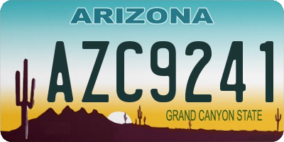 AZ license plate AZC9241