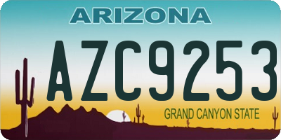 AZ license plate AZC9253