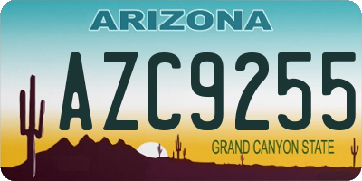 AZ license plate AZC9255