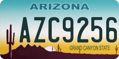 AZ license plate AZC9256