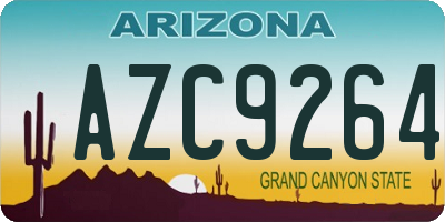 AZ license plate AZC9264