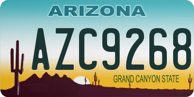AZ license plate AZC9268