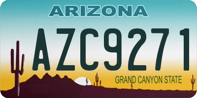 AZ license plate AZC9271