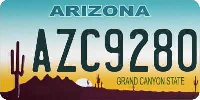 AZ license plate AZC9280