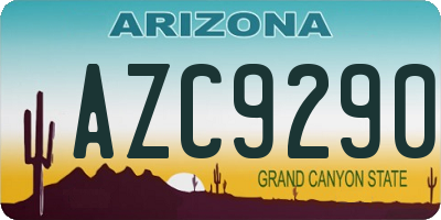 AZ license plate AZC9290