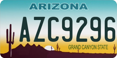 AZ license plate AZC9296