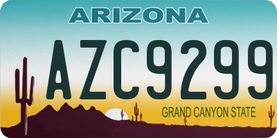 AZ license plate AZC9299