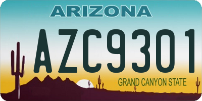AZ license plate AZC9301