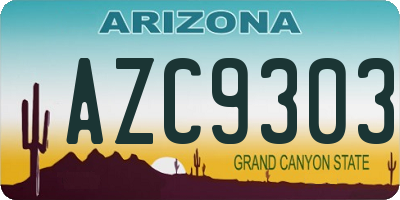 AZ license plate AZC9303