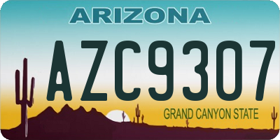 AZ license plate AZC9307