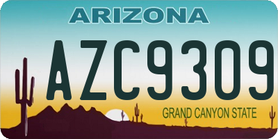 AZ license plate AZC9309