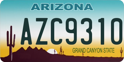 AZ license plate AZC9310