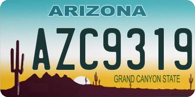 AZ license plate AZC9319