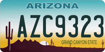 AZ license plate AZC9323