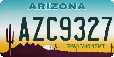 AZ license plate AZC9327