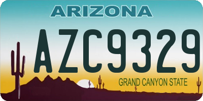 AZ license plate AZC9329