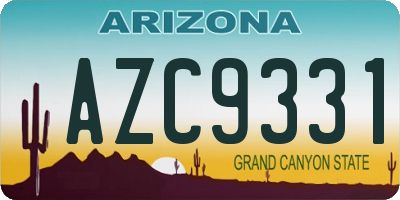 AZ license plate AZC9331