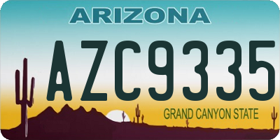 AZ license plate AZC9335