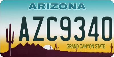 AZ license plate AZC9340