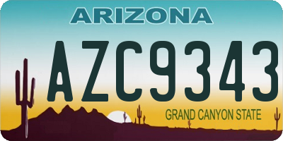 AZ license plate AZC9343