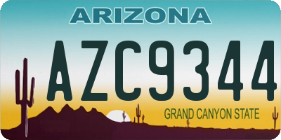 AZ license plate AZC9344