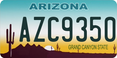 AZ license plate AZC9350