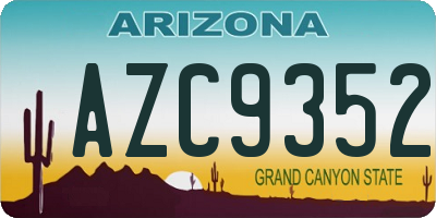 AZ license plate AZC9352