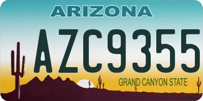 AZ license plate AZC9355