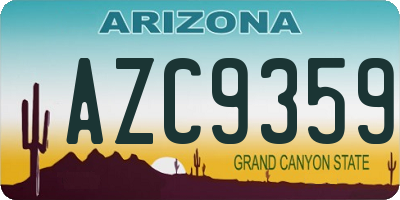 AZ license plate AZC9359