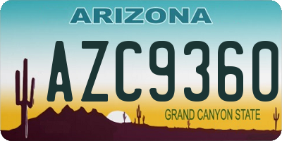 AZ license plate AZC9360