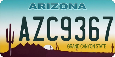 AZ license plate AZC9367