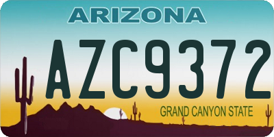 AZ license plate AZC9372
