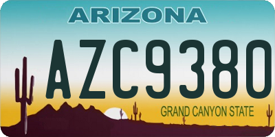 AZ license plate AZC9380