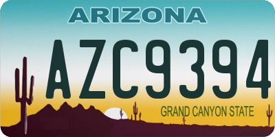 AZ license plate AZC9394