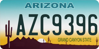 AZ license plate AZC9396