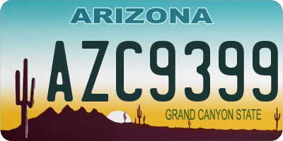 AZ license plate AZC9399