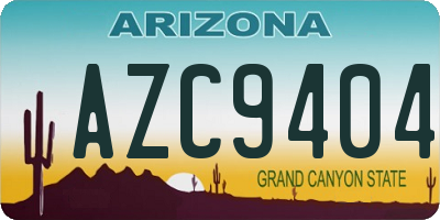 AZ license plate AZC9404