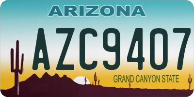 AZ license plate AZC9407