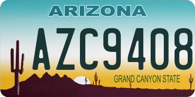AZ license plate AZC9408