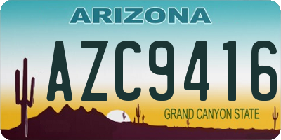 AZ license plate AZC9416