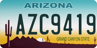 AZ license plate AZC9419