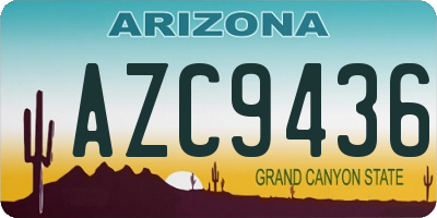 AZ license plate AZC9436