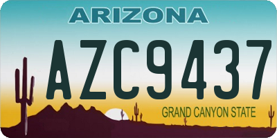 AZ license plate AZC9437