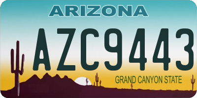 AZ license plate AZC9443