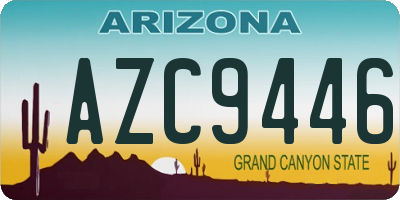 AZ license plate AZC9446