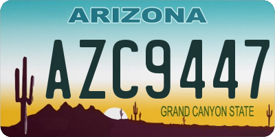 AZ license plate AZC9447
