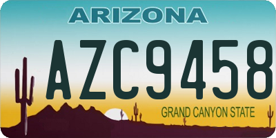 AZ license plate AZC9458