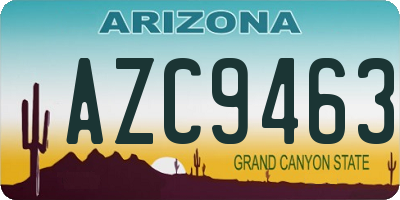 AZ license plate AZC9463